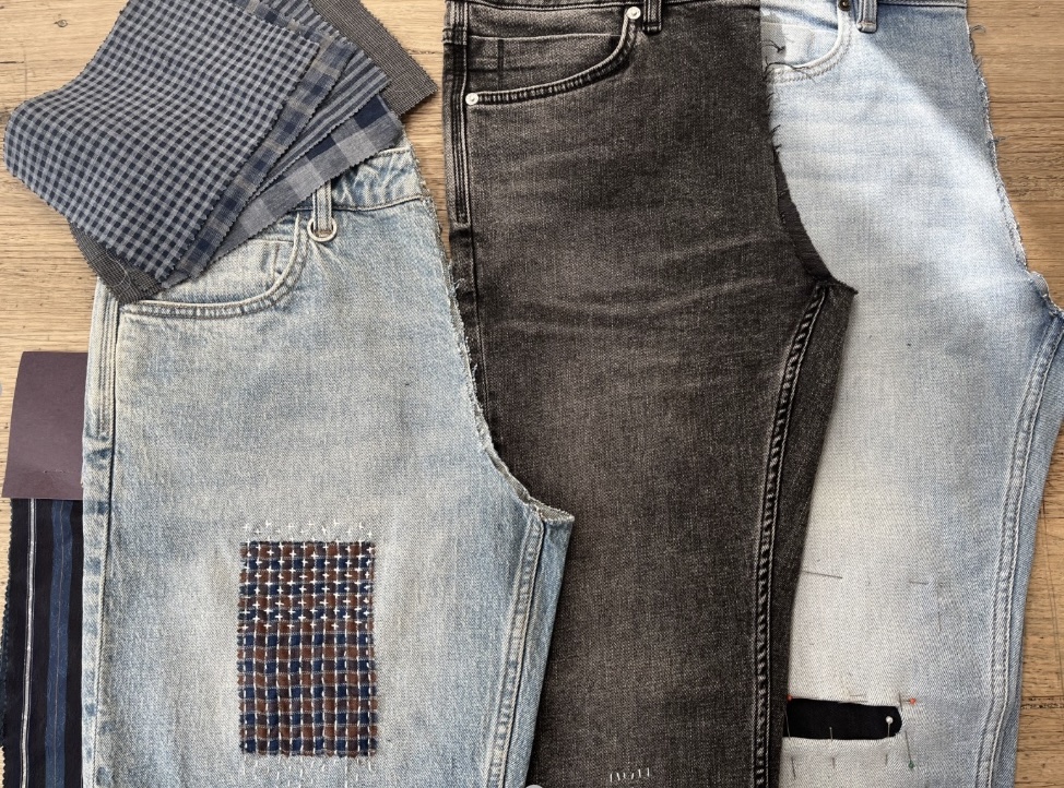 Sashiko Stitching and Denim Repair on jeans